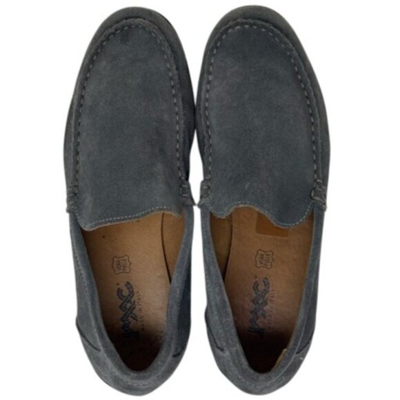 Vera Pelle Men's Gray Suede Loafers, Size 8 - Picture 1 of 10